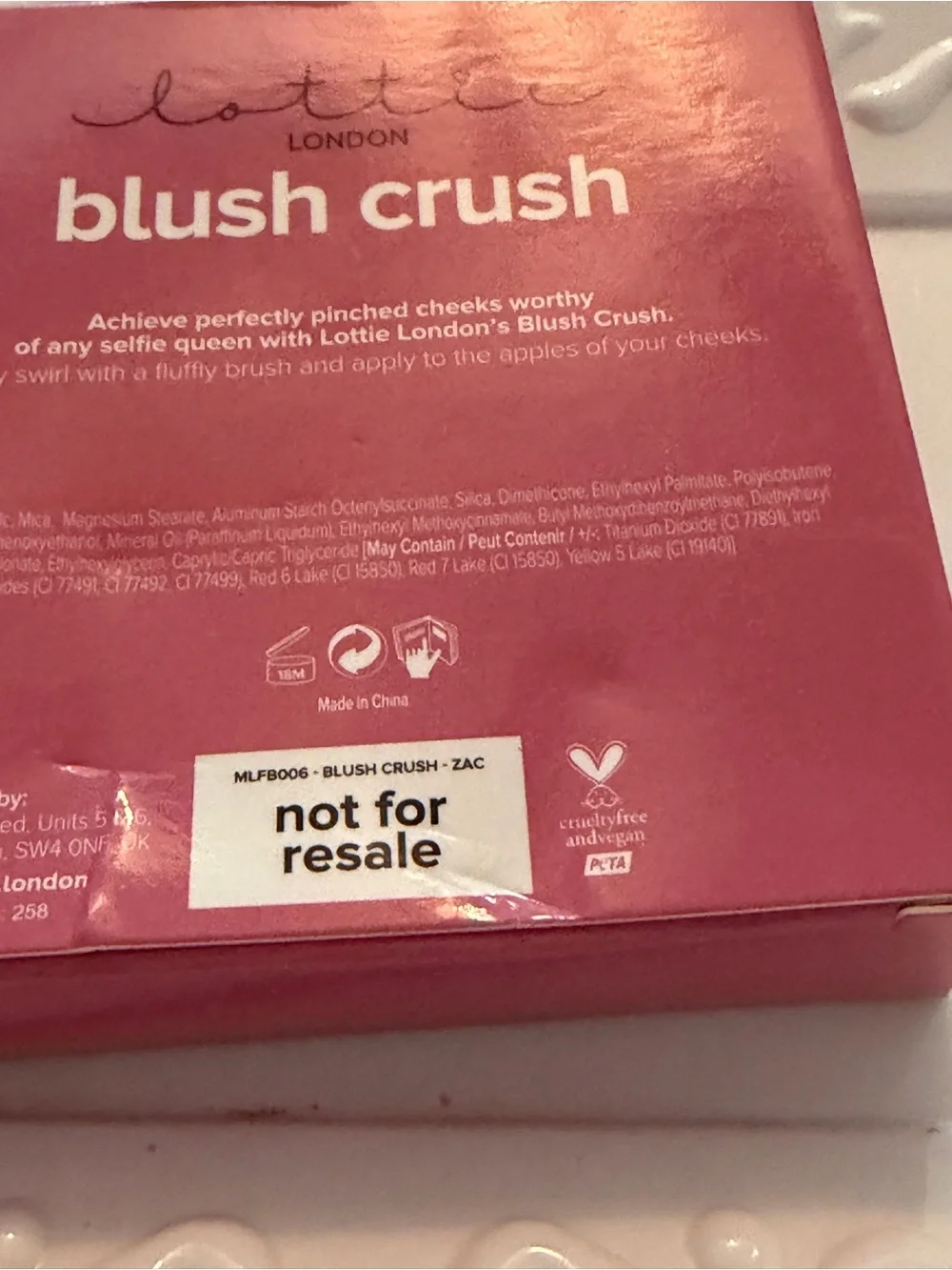 Lottie London Blush Crush Powder Blusher - Zac (Pink)